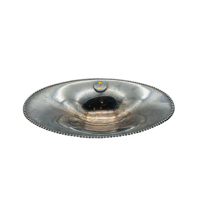 Versilberte Schale 60er 70er Jahre mit Kugelfüßen oval Niederlande