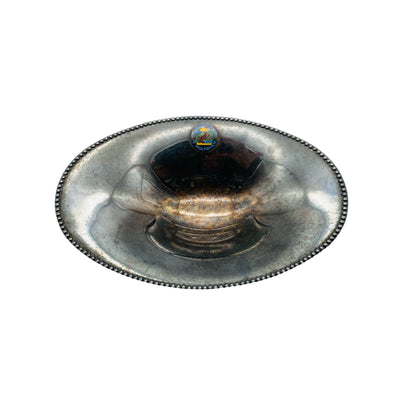 Versilberte Schale 60er 70er Jahre mit Kugelfüßen oval Niederlande