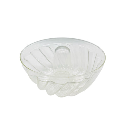 Vintage Backform aus Glas transparent Kugelhupf Form Rührkuchen D 20 cm
