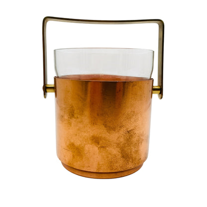 Vintage Barzubehör Eiseimer Kupfer Glas Messing 50er 60er Jahre Dekoration Hausbar