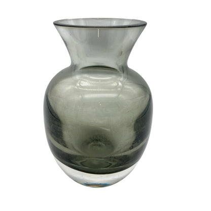 Vintage Blumenvase Rauchglas transparent schwer 60er 70er Jahre skandinavisches Design Glas Vase