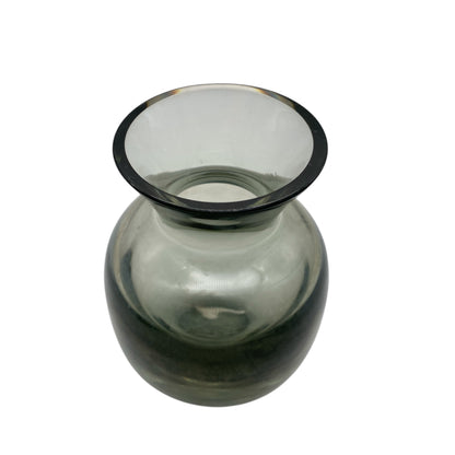 Vintage Blumenvase Rauchglas transparent schwer 60er 70er Jahre skandinavisches Design Glas Vase