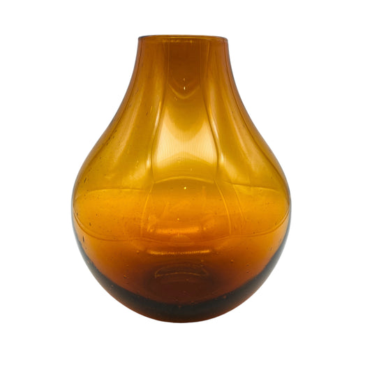 Vintage Dekoration Glasvase Bernstein braun 60er 70er Jahre Glas Vase