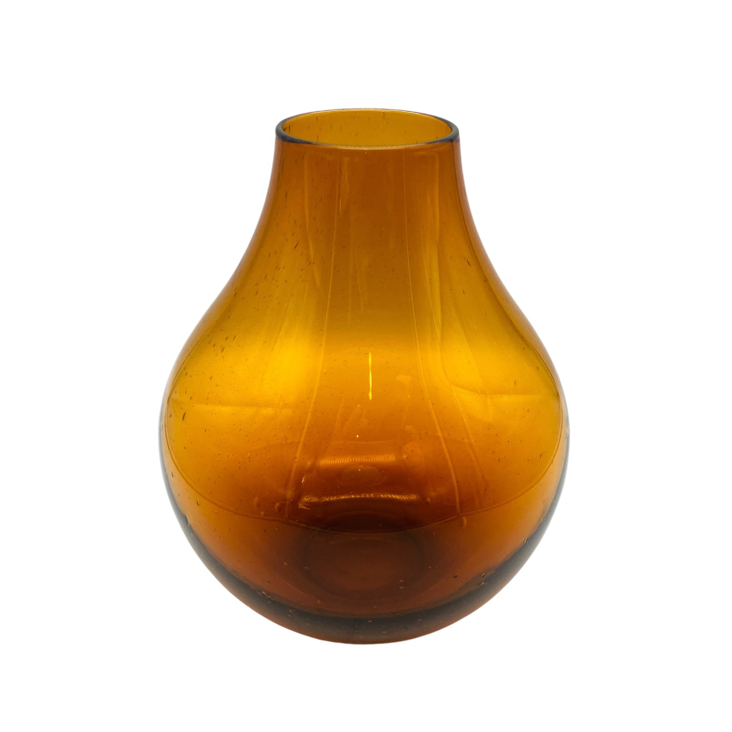 Vintage Dekoration Glasvase Bernstein braun 60er 70er Jahre Glas Vase