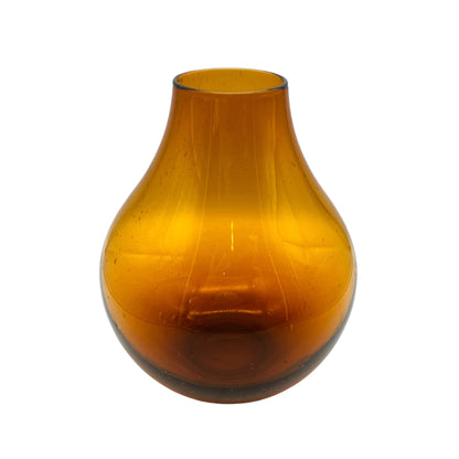 Vintage Dekoration Glasvase Bernstein braun 60er 70er Jahre Glas Vase