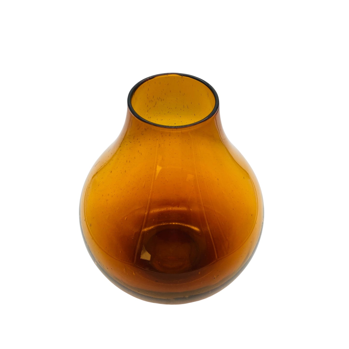 Vintage Dekoration Glasvase Bernstein braun 60er 70er Jahre Glas Vase