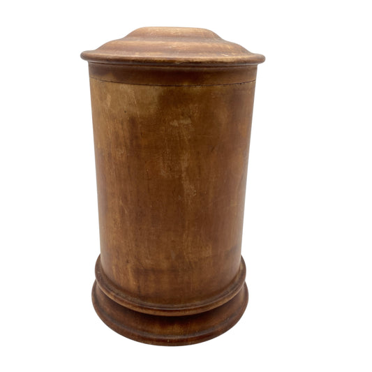 Vintage Dekoration Holzdose gedrechselt handgefertigt 50er 60er Jahre Mid Century H 16,2 cm