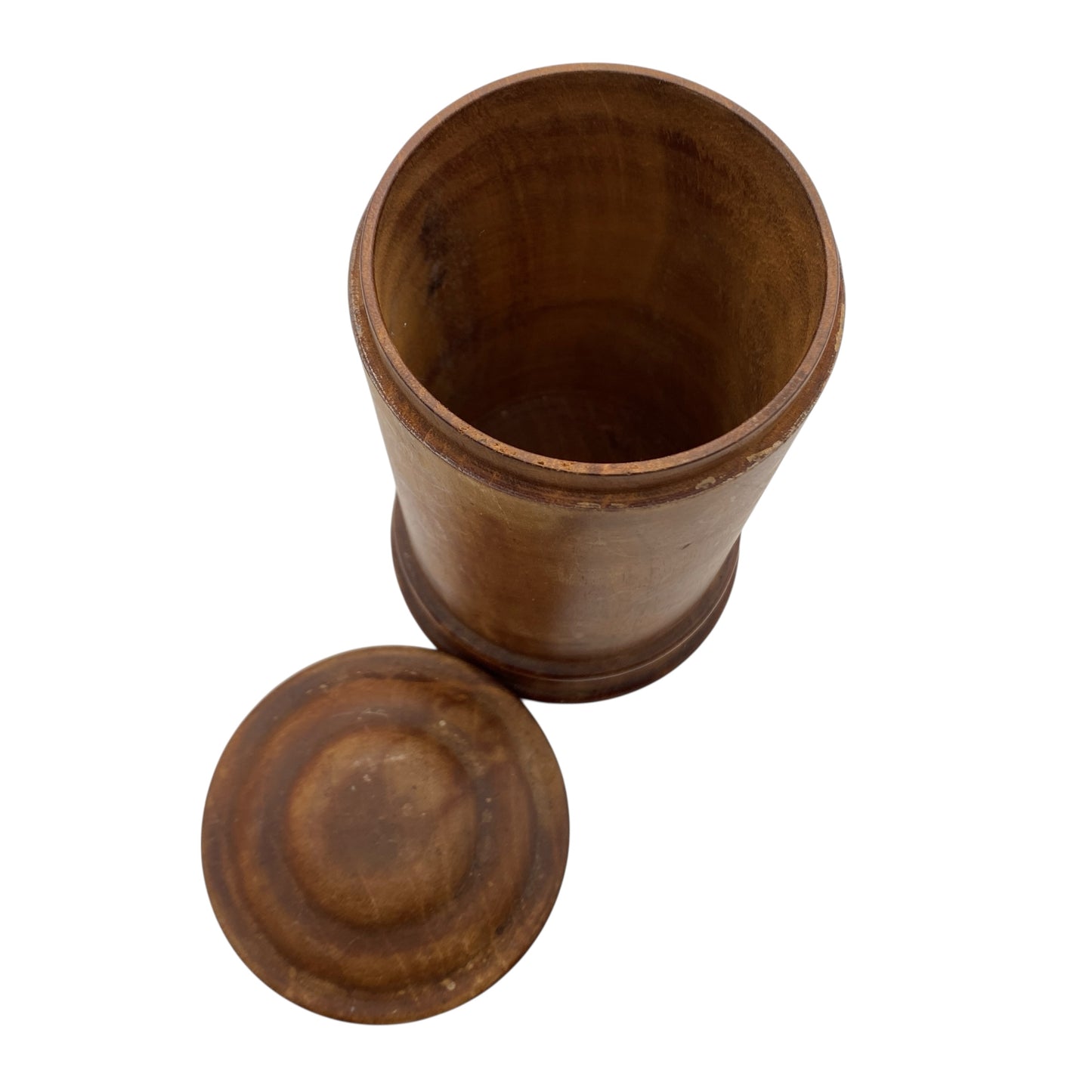 Vintage Dekoration Holzdose gedrechselt handgefertigt 50er 60er Jahre Mid Century H 16,2 cm