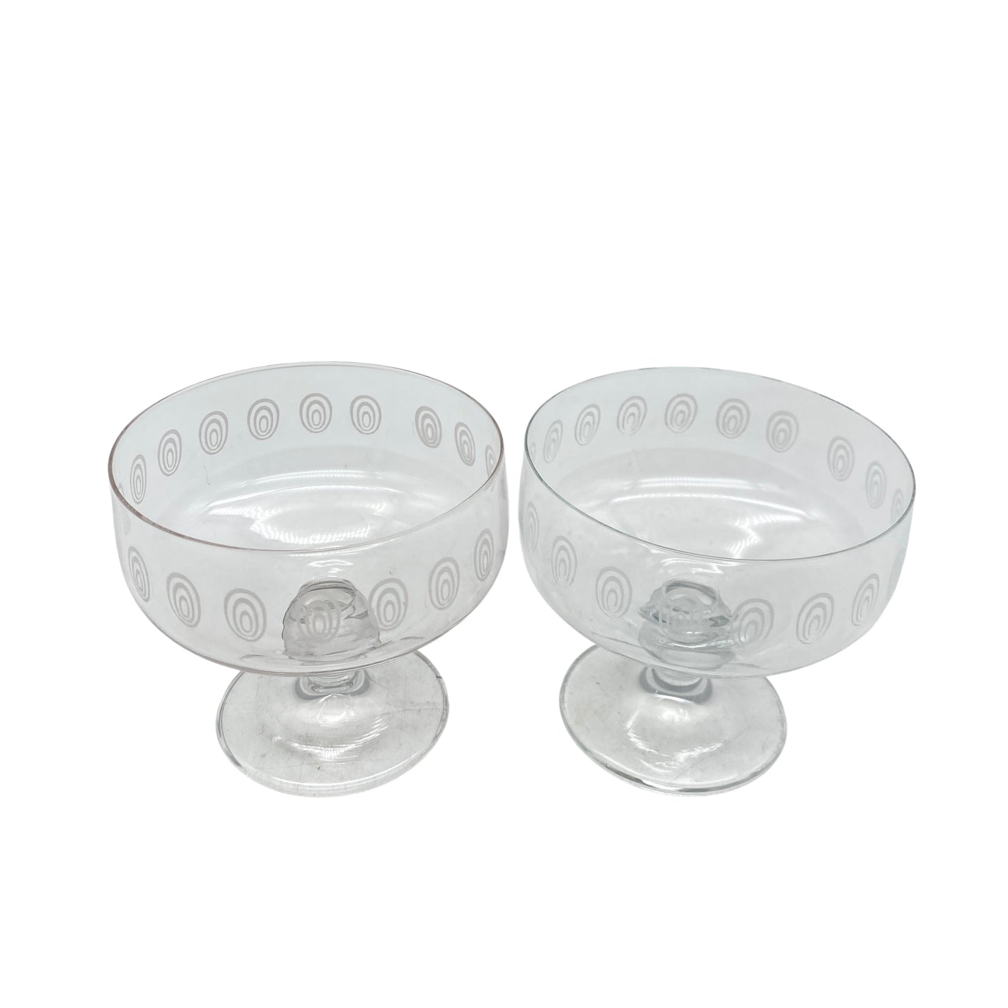 Vintage Dessertschalen mit Spiralen Dekor transparent 70er 80er Jahre Schalen Glas