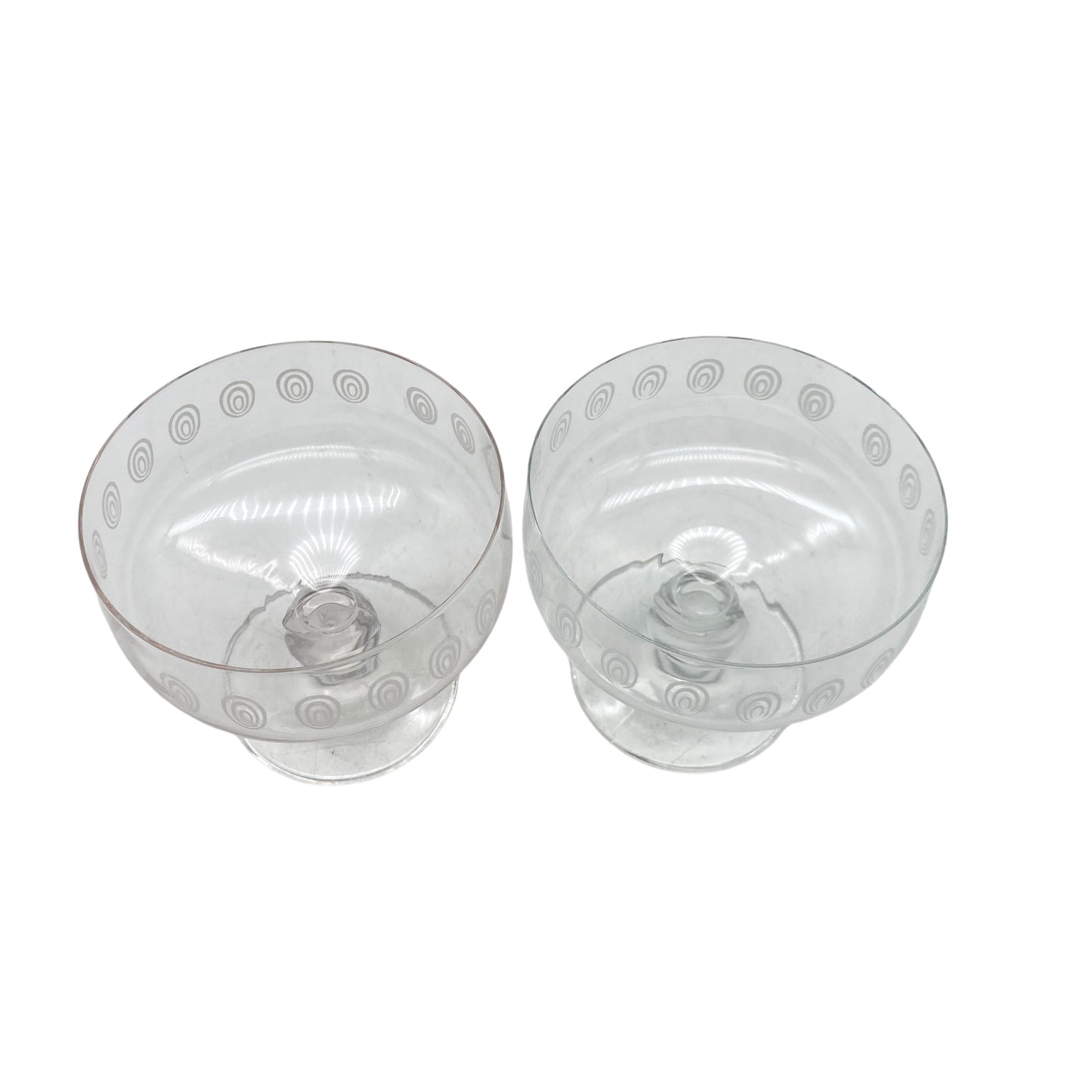 Vintage Dessertschalen mit Spiralen Dekor transparent 70er 80er Jahre Schalen Glas