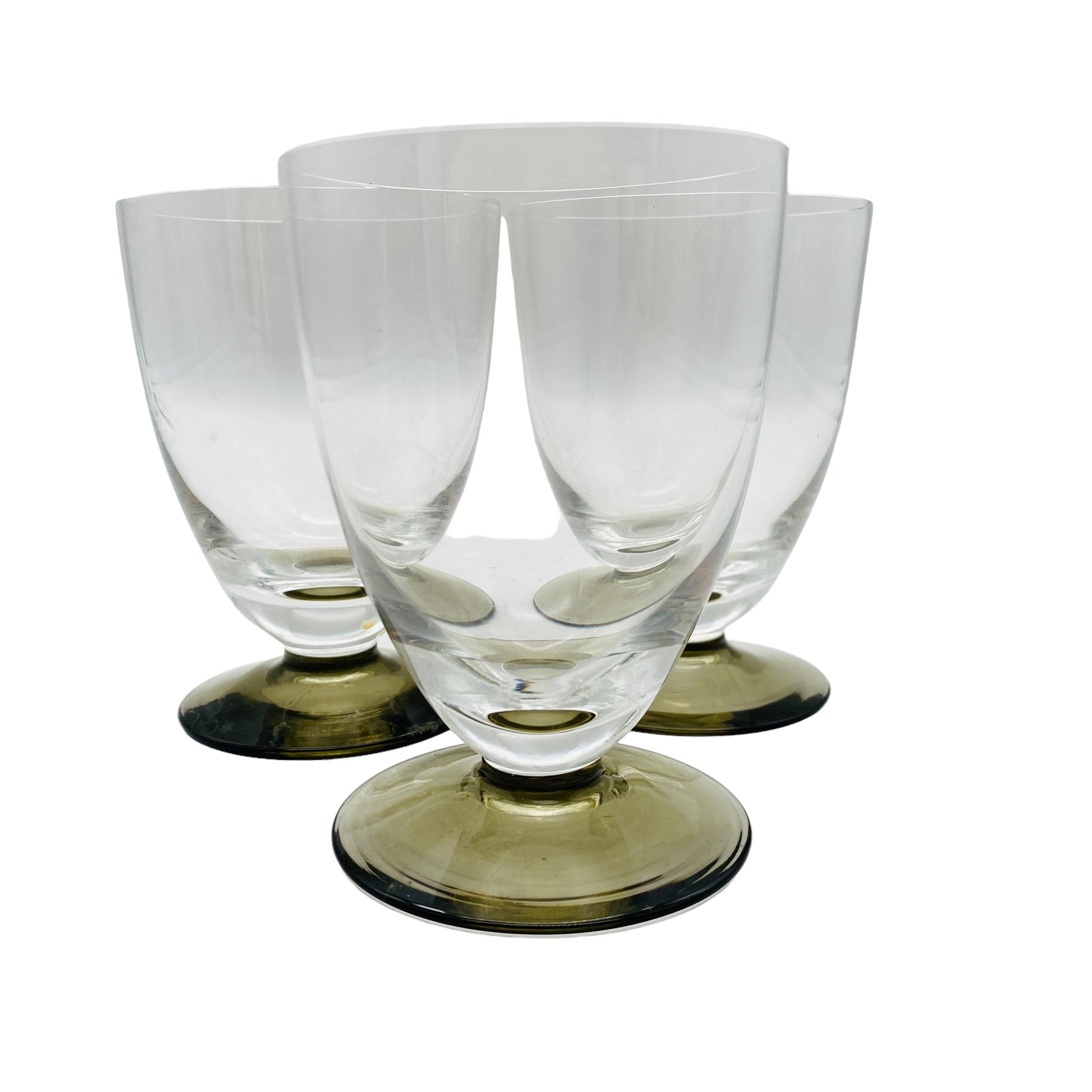 Vintage Gläser Weingläser Rauchglas grau 60er 70er Jahre 3er Set