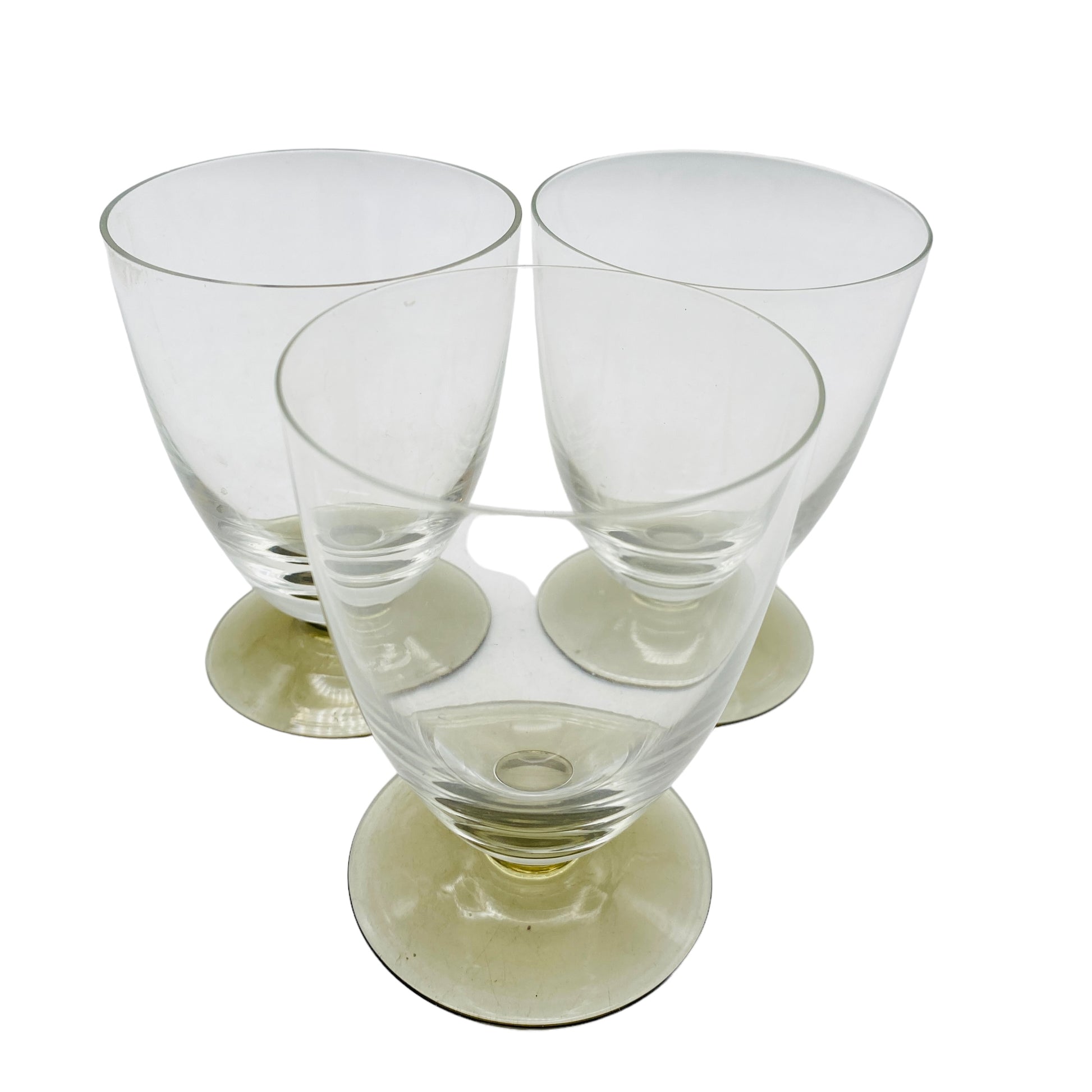 Vintage Gläser Weingläser Rauchglas grau 60er 70er Jahre 3er Set