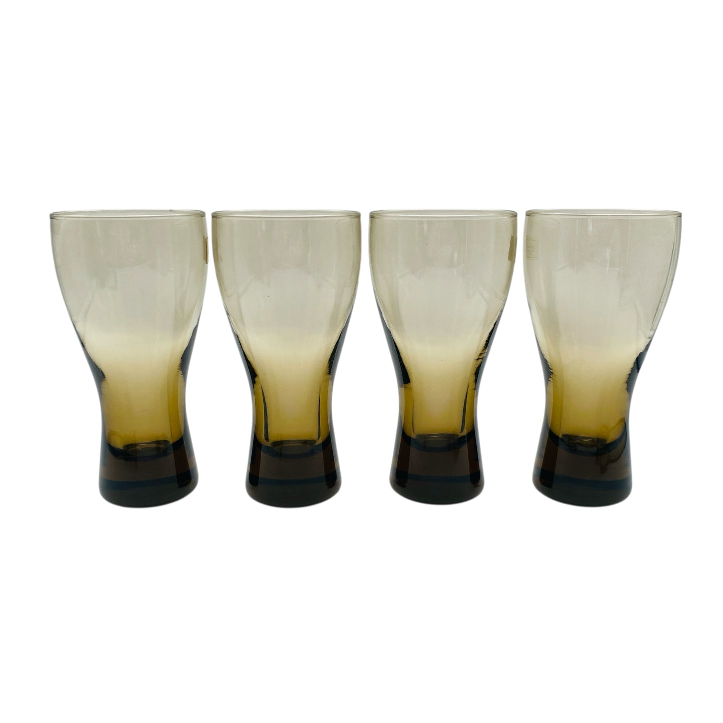 Vintage Gläserset Rauchglas olivgrün Trinkgläser Wassergläser 60er 70er Jahre