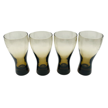 Vintage Gläserset Rauchglas olivgrün Trinkgläser Wassergläser 60er 70er Jahre