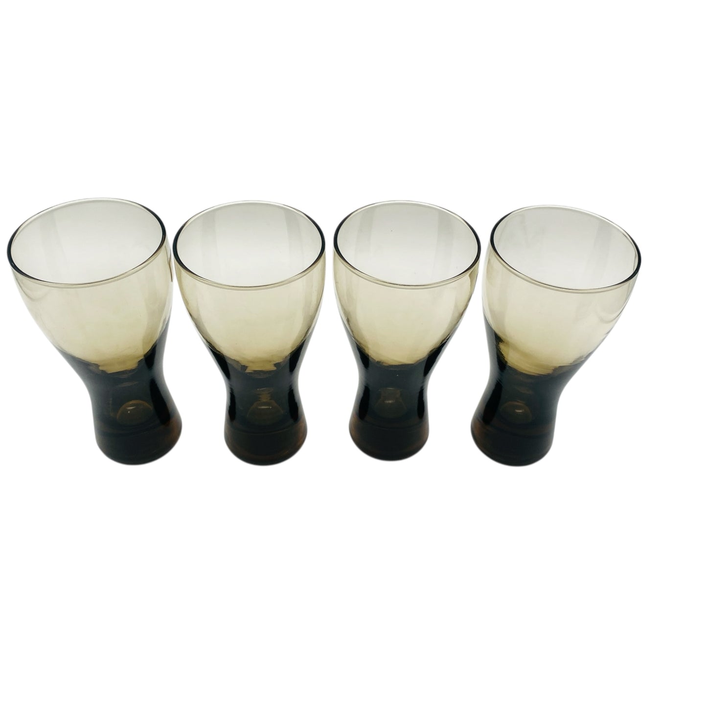 Vintage Gläserset Rauchglas olivgrün Trinkgläser Wassergläser 60er 70er Jahre