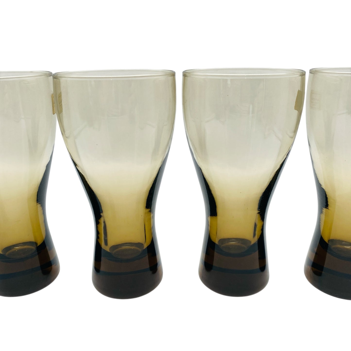 Vintage Gläserset Rauchglas olivgrün Trinkgläser Wassergläser 60er 70er Jahre