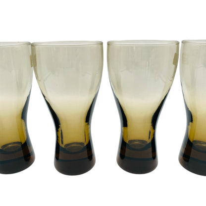 Vintage Gläserset Rauchglas olivgrün Trinkgläser Wassergläser 60er 70er Jahre