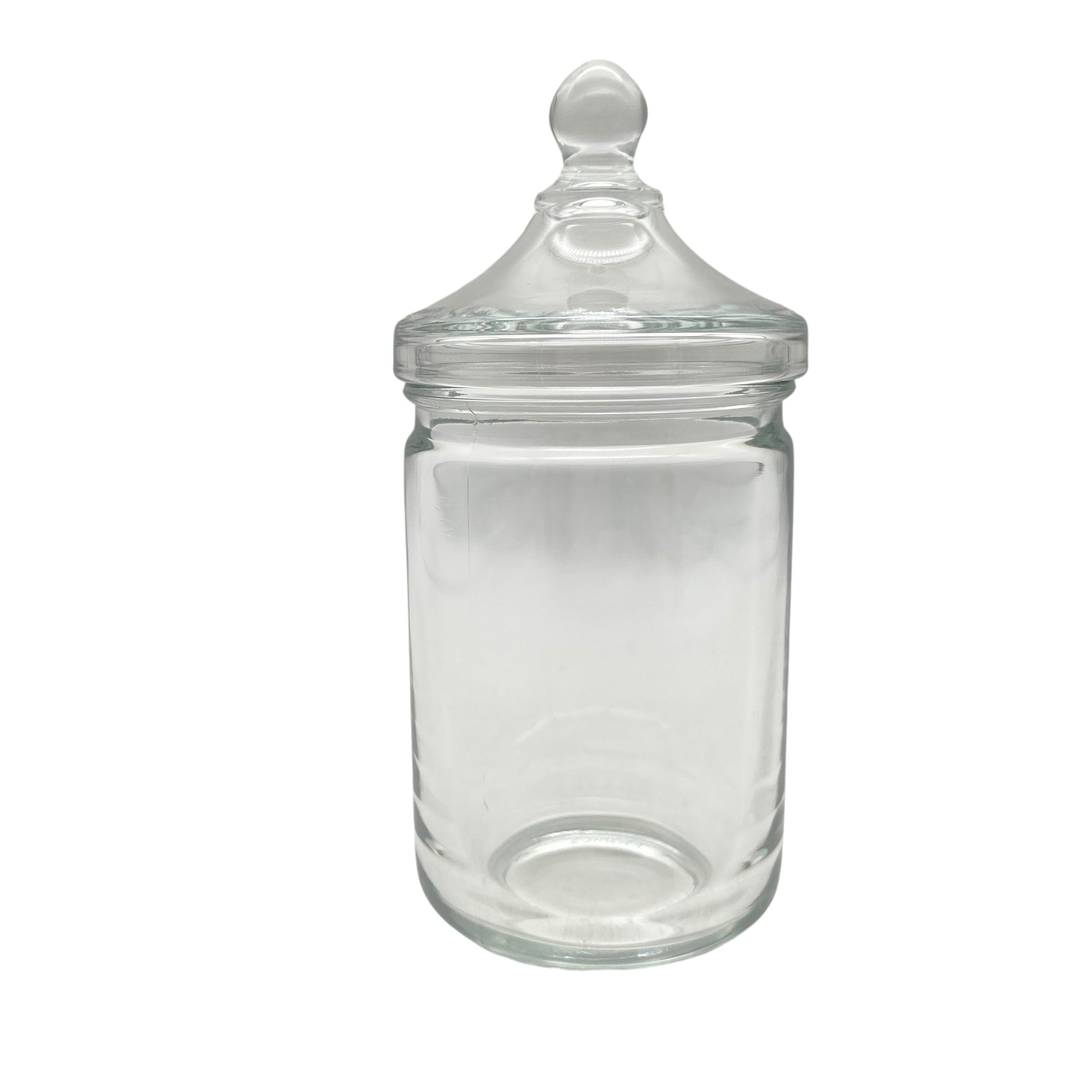 Vintage Glasdose Frankreich transparent H 15,7 cm mit Deckel 70er Jahre Bonboniere