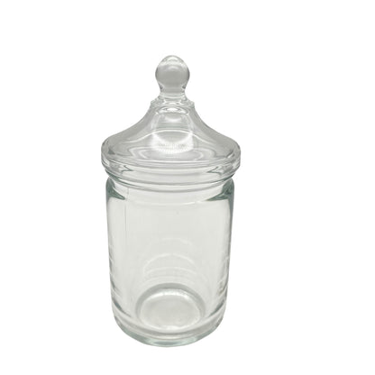 Vintage Glasdose Frankreich transparent H 15,7 cm mit Deckel 70er Jahre Bonboniere