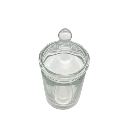 Vintage Glasdose Frankreich transparent H 15,7 cm mit Deckel 70er Jahre Bonboniere