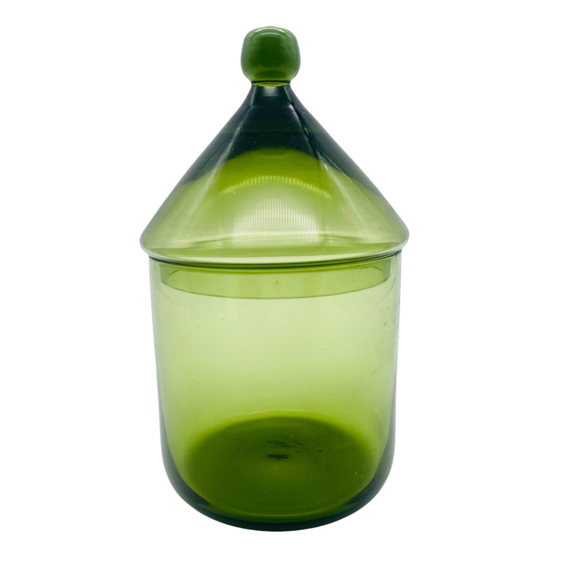 Vintage Glasdose grün Deckeldose Dose 1970er Jahre