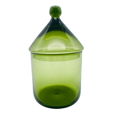 Vintage Glasdose grün Deckeldose Dose 1970er Jahre