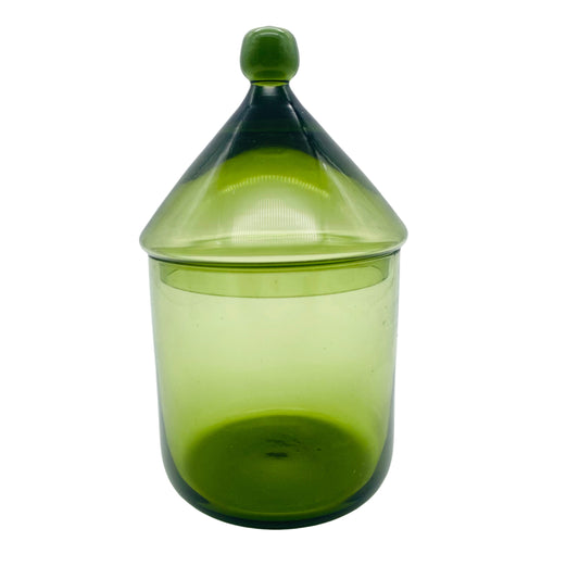 Vintage Glasdose grün Deckeldose Dose 1970er Jahre