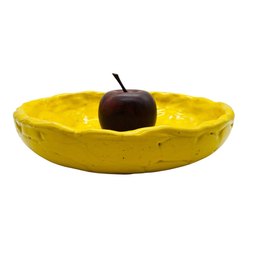 Vintage Keramikschale gelb 60er 70er Jahre Obstschale Keramik Schale