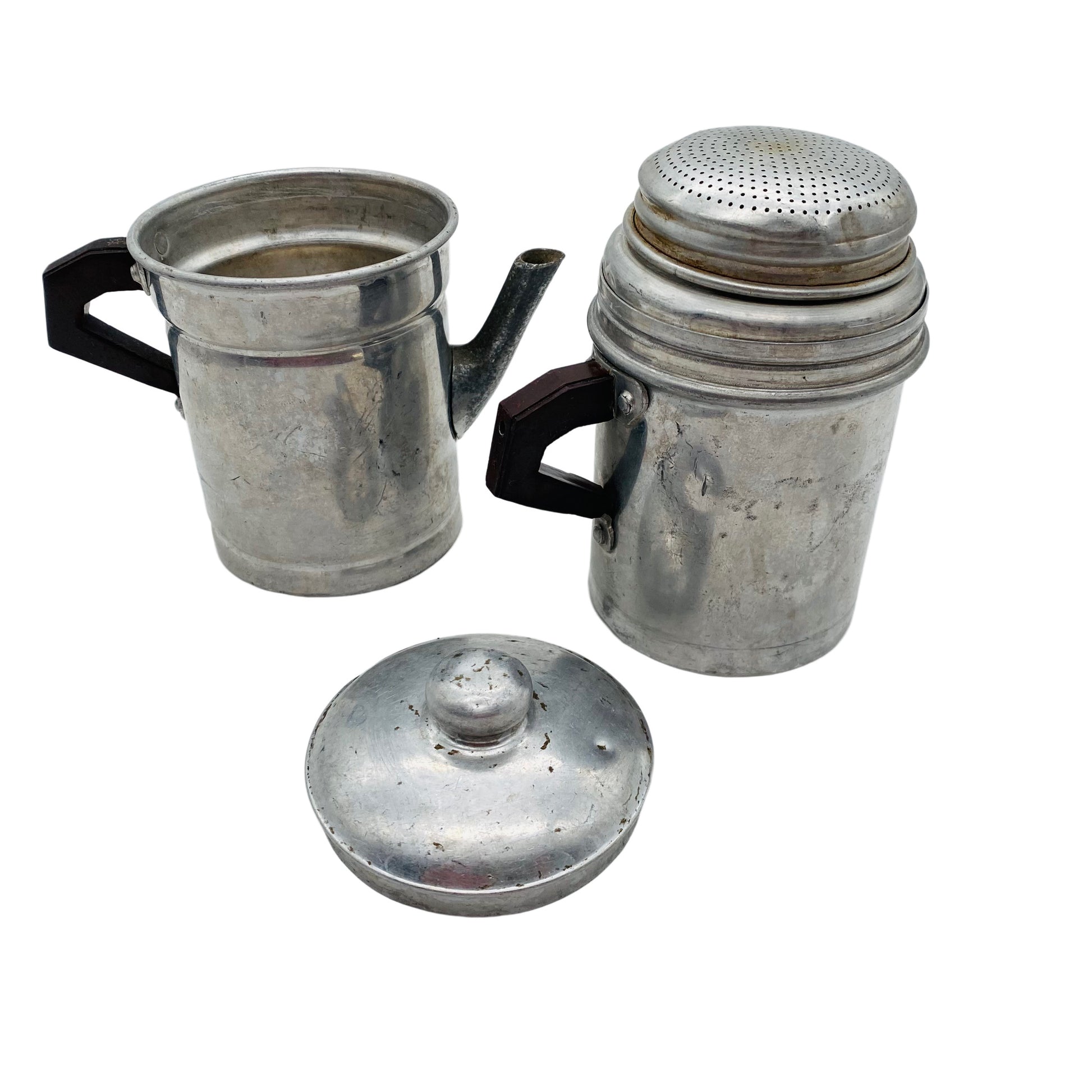 Vintage Kippkannee Kaffeekocher Kaffeebreiter Aluminium 40er 50er