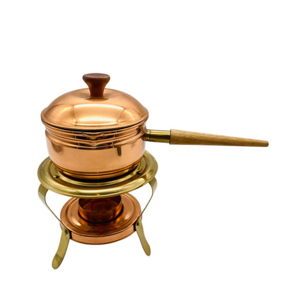 Vintage Kupfertopf mit Stövchen Butterpfännchen Portugal 60er 70er Jahre