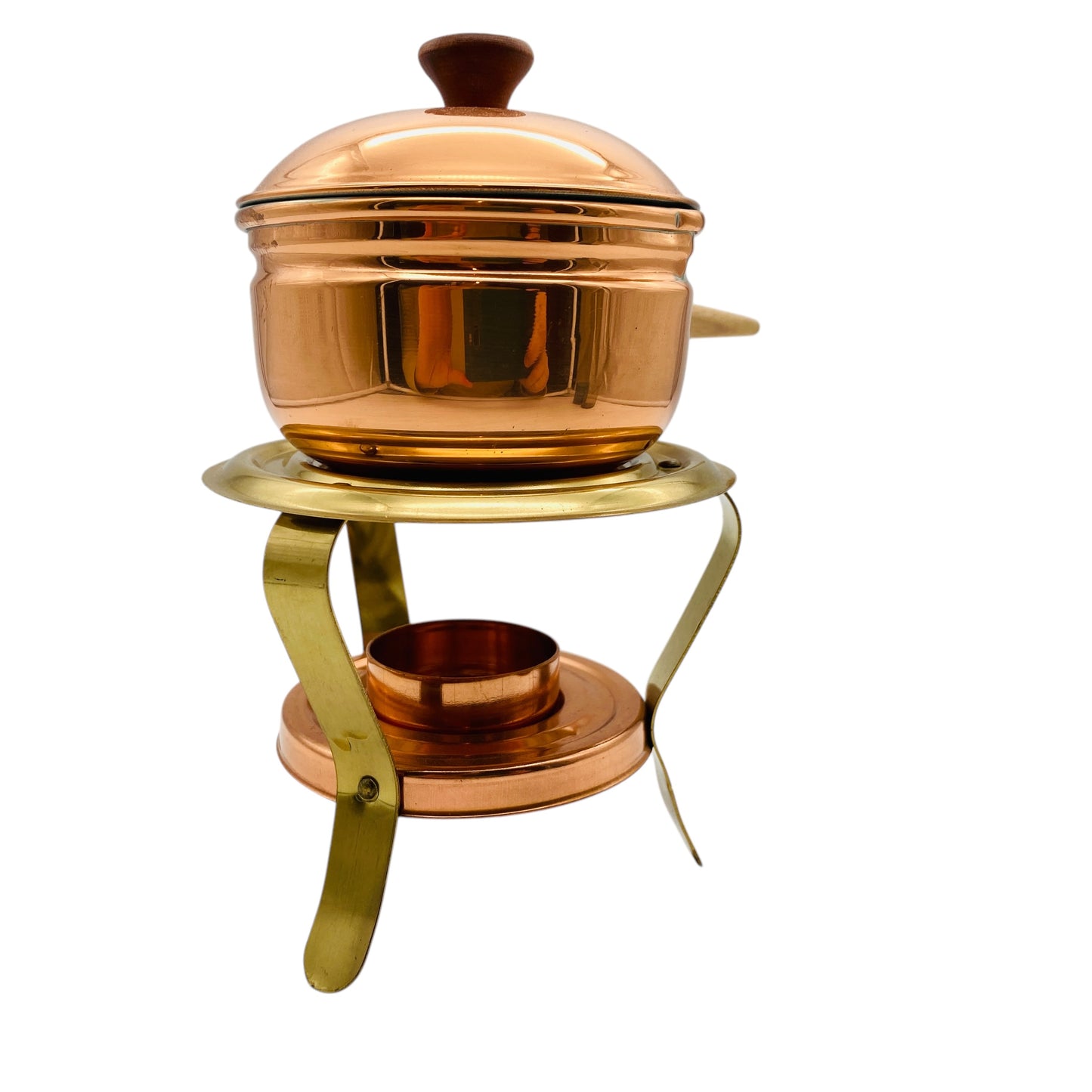 Vintage Kupfertopf mit Stövchen Butterpfännchen Portugal 60er 70er Jahre