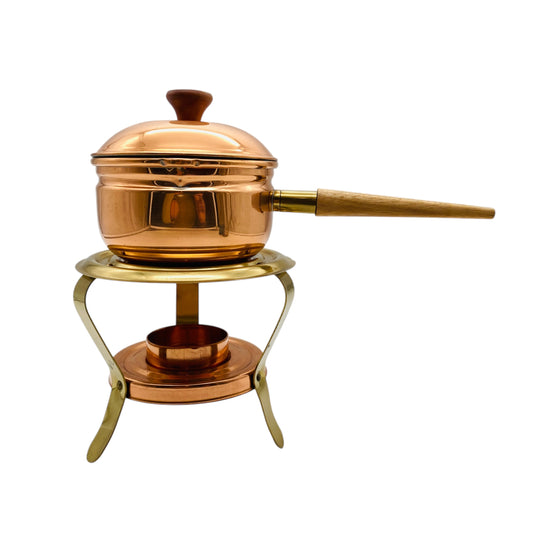 Vintage Kupfertopf mit Stövchen Butterpfännchen Portugal 60er 70er Jahre