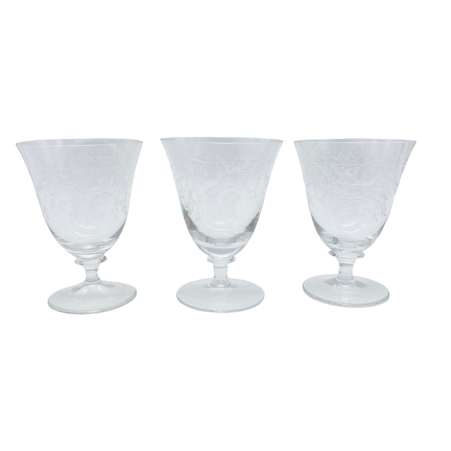 Vintage Likörgläser 50er 60er beschliffen 3er Set Gläser handgefertigt
