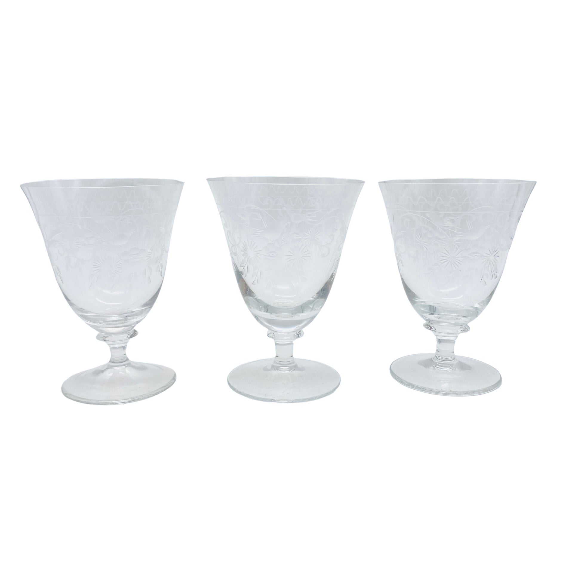 Vintage Likörgläser 50er 60er beschliffen 3er Set Gläser handgefertigt
