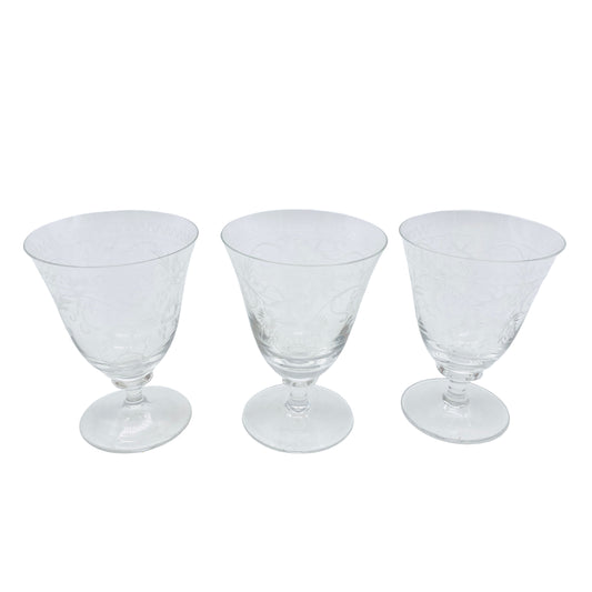 Vintage Likörgläser 50er 60er beschliffen 3er Set Gläser handgefertigt
