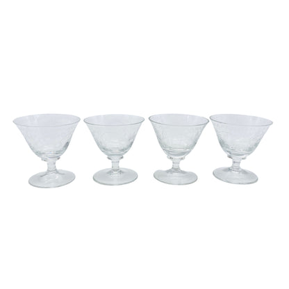 Vintage Likörgläser 50er 60er beschliffen 4er Set Gläser handgefertigt
