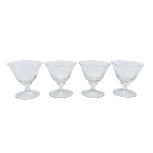 Vintage Likörgläser 50er 60er beschliffen 4er Set Gläser handgefertigt