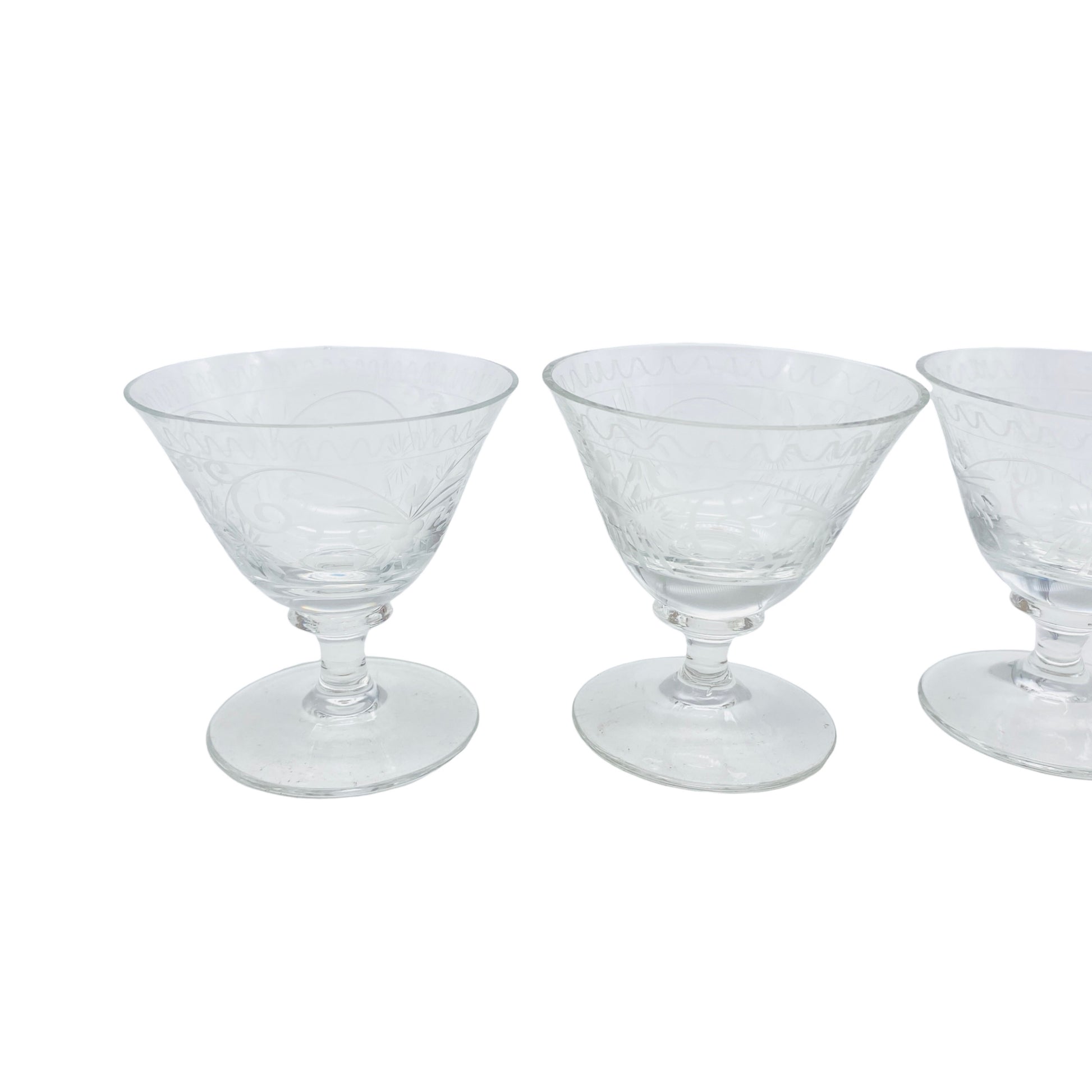 Vintage Likörgläser 50er 60er beschliffen 4er Set Gläser handgefertigt