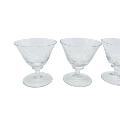 Vintage Likörgläser 50er 60er beschliffen 4er Set Gläser handgefertigt