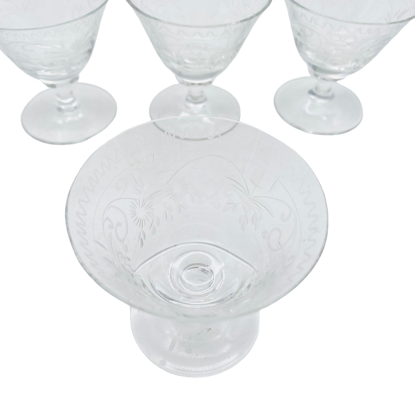 Vintage Likörgläser 50er 60er beschliffen 4er Set Gläser handgefertigt