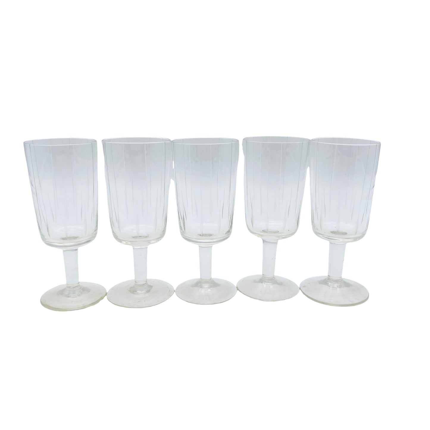 Vintage Likörgläser 5er Set beschliffen  Gläser Mid Century Glas 50er 60er