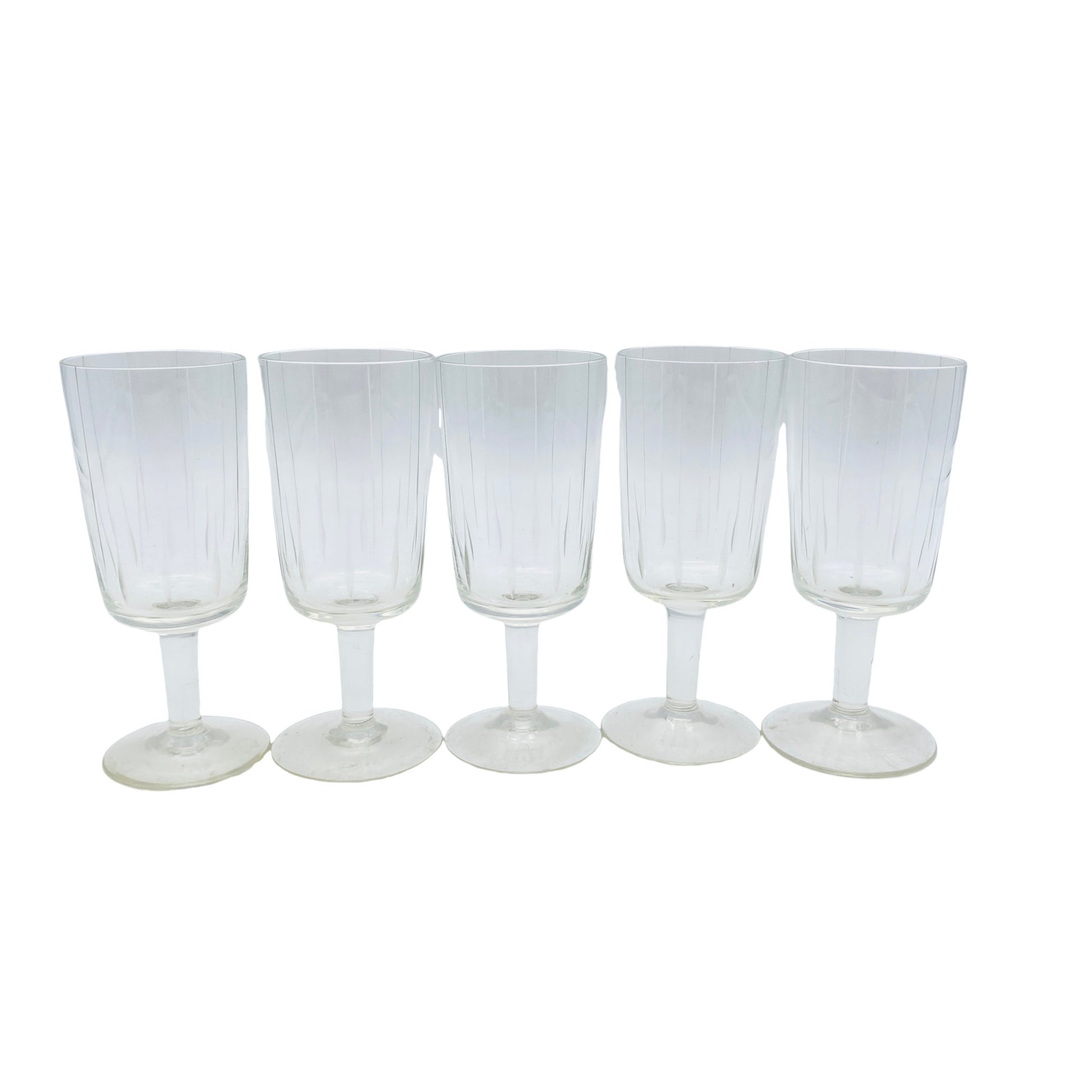 Vintage Likörgläser 5er Set beschliffen  Gläser Mid Century Glas 50er 60er