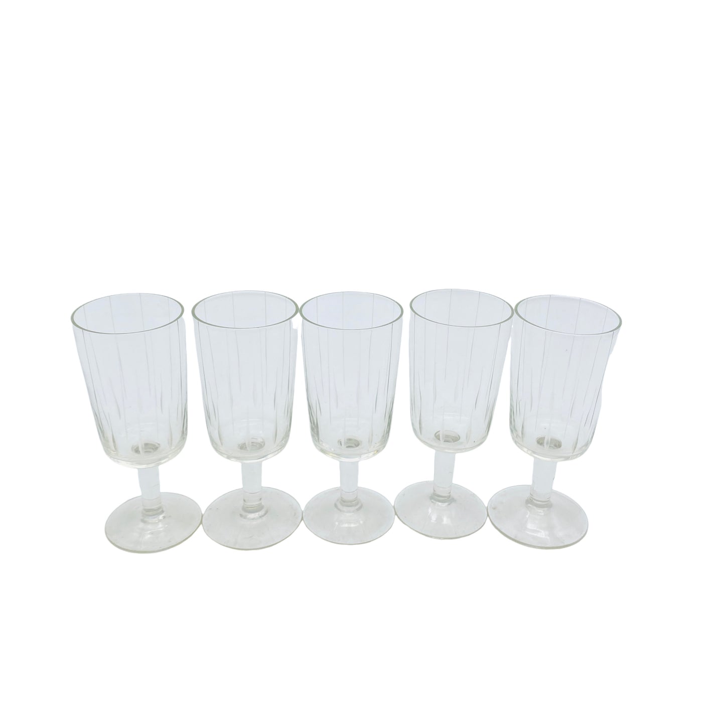 Vintage Likörgläser 5er Set beschliffen  Gläser Mid Century Glas 50er 60er