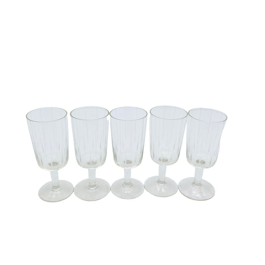 Vintage Likörgläser 5er Set beschliffen  Gläser Mid Century Glas 50er 60er