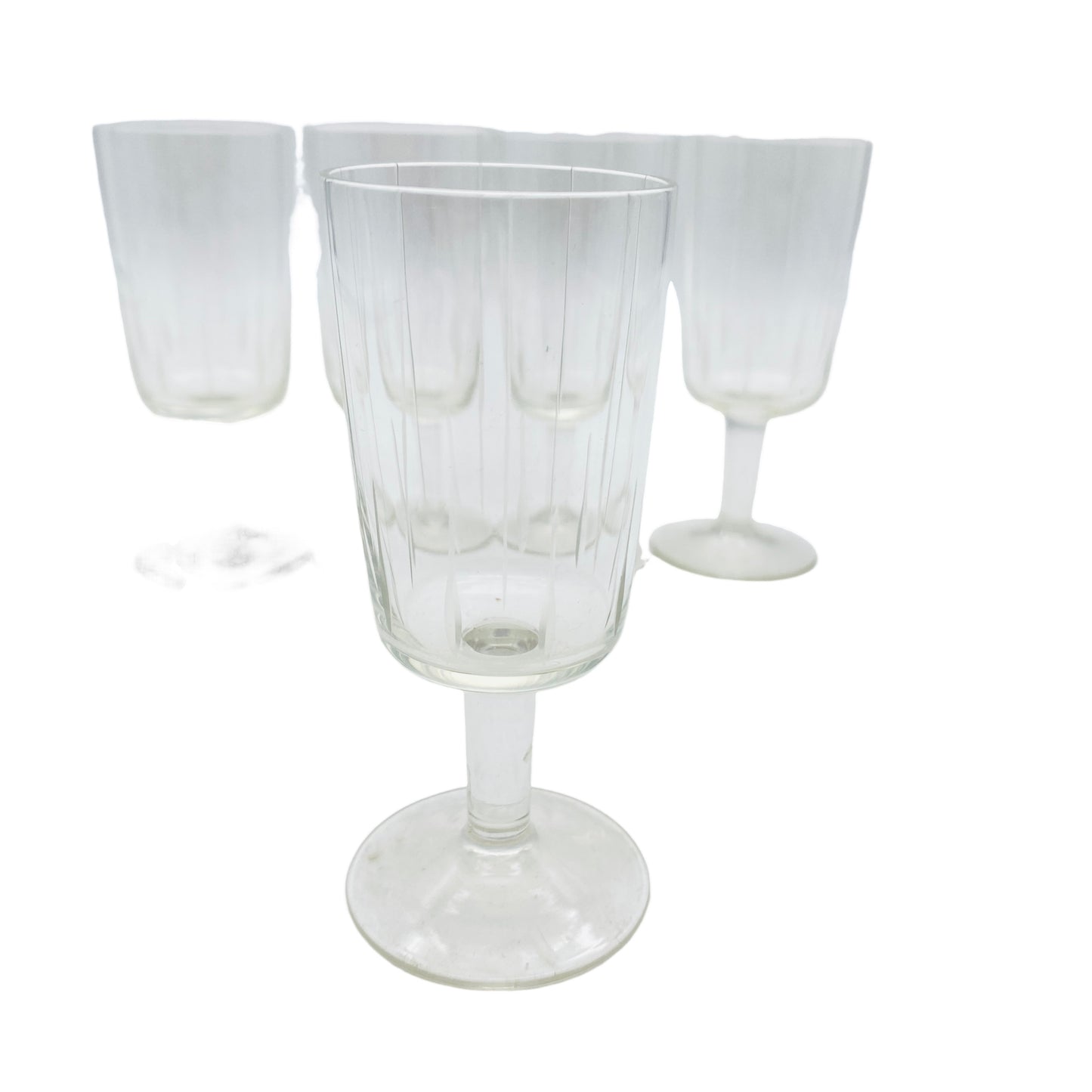 Vintage Likörgläser 5er Set beschliffen  Gläser Mid Century Glas 50er 60er