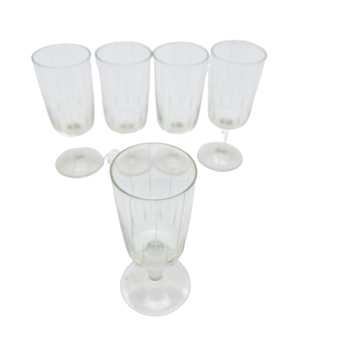Vintage Likörgläser 5er Set beschliffen  Gläser Mid Century Glas 50er 60er