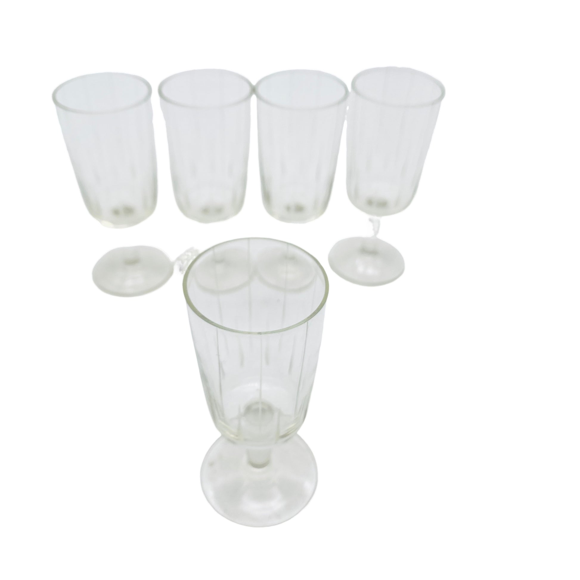 Vintage Likörgläser 5er Set beschliffen  Gläser Mid Century Glas 50er 60er