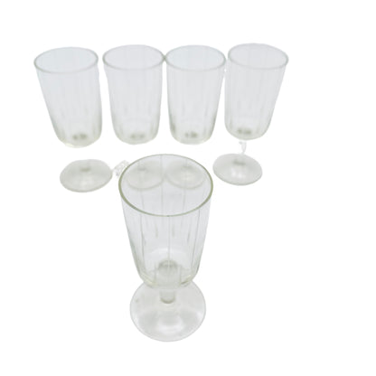 Vintage Likörgläser 5er Set beschliffen  Gläser Mid Century Glas 50er 60er