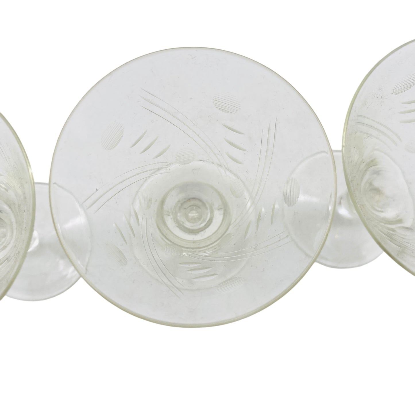 Vintage Likörgläser hand beschliffen 3er Set 20er 30er 40er Jahre Art Deco H 8,5 cm