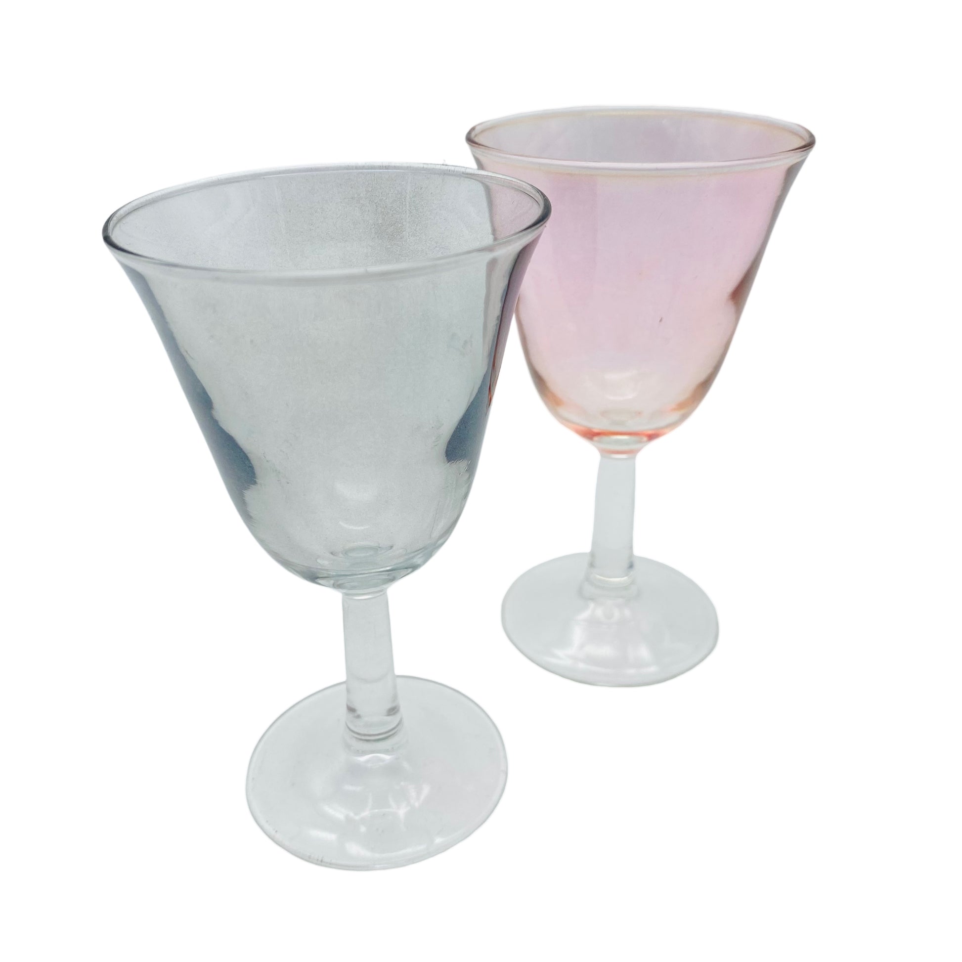 Vintage Likörgläser rosa Rauchglas 2er Set 60er 70er Jahre Glas